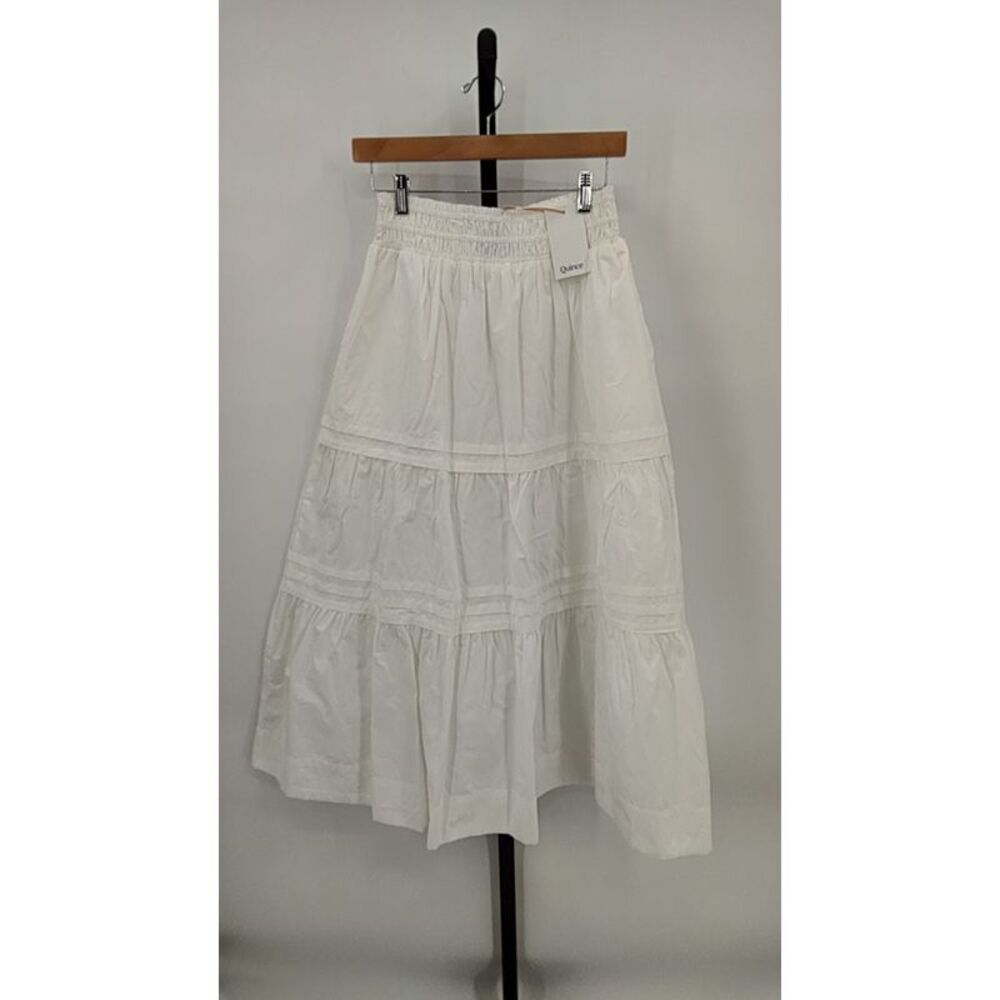 Quince White Tiered Skirt